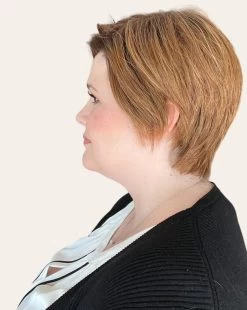 Billie Wig By Envy | Human Hair/Synthetic Blend -Do it with Wig shop. Billie Envy CreamedCoffee Left