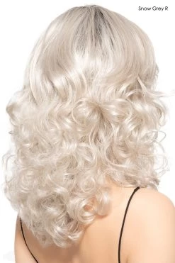 Breeze Wig By TressAllure | Synthetic -Do it with Wig shop. Breeze Snow Grey Rooted 1175 Edit