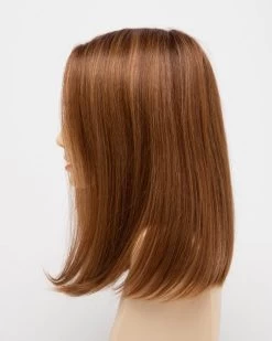 Chelsea Wig By Envy | Mono Top | Human Hair | Synthetic Blend -Do it with Wig shop. ChealseaLeftSide CreamedCoffee