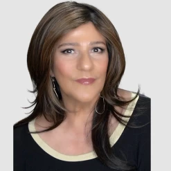 Erica Wig By Envy | Mono Top | Human Hair | Synthetic Blend -Do it with Wig shop. Envy Erika Amaretto Cream1