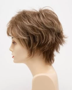 Flame Wig By Envy | Mono Crown | Human Hair | Synthetic Blend -Do it with Wig shop. FlameLeftSide DarkBlonde