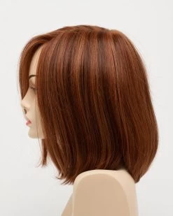 Lynsey Wig By Envy | Mono Top | Human Hair | Synthetic Blend -Do it with Wig shop. LynseyLeftSide LighterRed