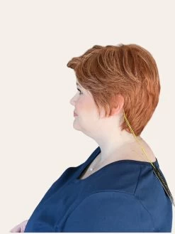 Paula Wig By Envy | Human Hair/Synthetic Blend -Do it with Wig shop. Paula Envy LighterRed Left