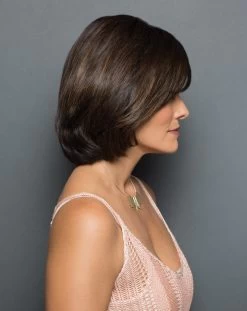 100% Human Hair Bang By Raquel Welch -Do it with Wig shop. RW HumanHairBang Model Side1