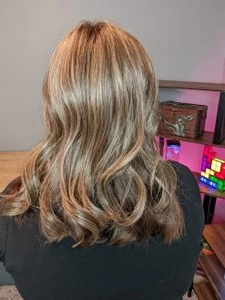 Crave The Wave Topper By Raquel Welch -Do it with Wig shop. RWCravetheWaveSSIcedCafeLatteBack