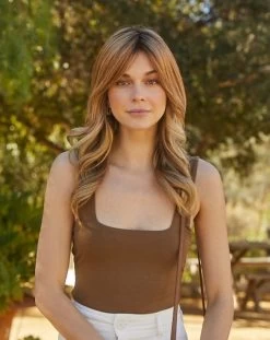 Remy Human Hair Topper 10" By Amore | Mono Top -Do it with Wig shop. RemyTP10HazenutCreamRoot6