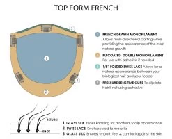 Top Form French 18" Topper | Renau Exclusive -Do it with Wig shop. Top Form French base diagram 4c1b25b8 a6c8 4a2e b25f 2792fb2af33d