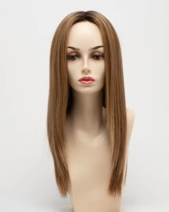 Veronica Wig By Envy | Mono Top | Human Hair | Synthetic Blend -Do it with Wig shop. VeronciaFront GoldenNutmeg