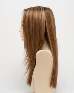 Veronica Wig By Envy | Mono Top | Human Hair | Synthetic Blend -Do it with Wig shop. VeronicaLeftSide GoldenNutmeg