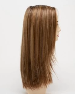 Veronica Wig By Envy | Mono Top | Human Hair | Synthetic Blend -Do it with Wig shop. VeronicaRightSide GoldenNutmeg