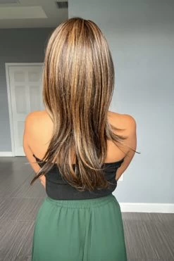 Lauren Wig By BelleTress | Heat-Friendly Synthetic -Do it with Wig shop. cLaurenBTRichChocolateBrownRback