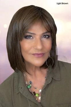 Whisper Wig By Toni Brattin | Heat-Friendly Synthetic | Large Cap -Do it with Wig shop. cTBWHISPERLightBrownFront2 85da90ee 6213 43fb 8496 d445863980b6