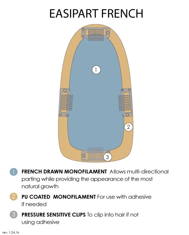 EasiPart Topper French 8" | Remy Human Hair 9 EasiPart Topper French 8" | Remy Human Hair - Image 7