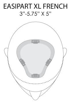 EasiPart XL Topper French 18" | Remy Human Hair -Do it with Wig shop. easiPart French XL placement and dimensions