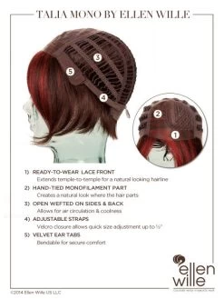 Talia Wig By Ellen Wille | Mono Part -Do it with Wig shop. ewtaliamono cap